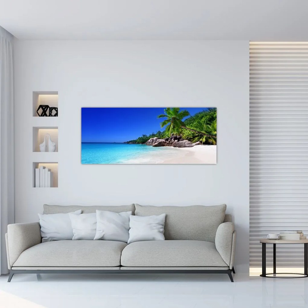 Tablou cu plaja pe insula Praslin (120x50 cm)
