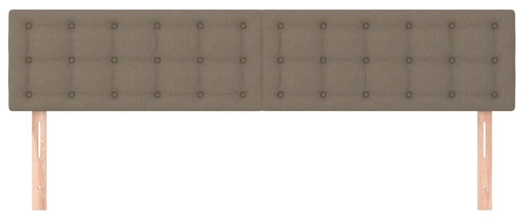 Tablii de pat, 2 buc, gri taupe, 80x5x78 88 cm, textil 2, Gri taupe, 160 x 5 x 78 88 cm