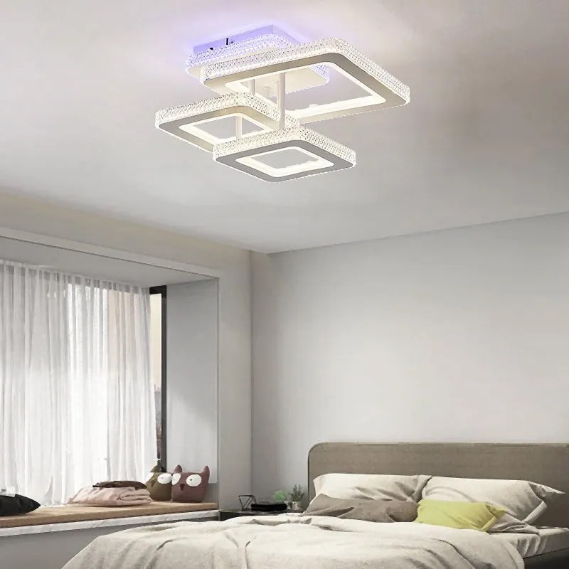Lustra LED Cu Telecomanda, Elit's,3 Tipuri De Lumina, Intensitate Reglabila, 164W, Alb