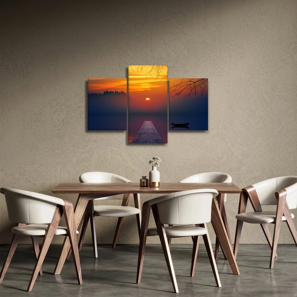 Tablou cu podul în apus de soare (90x60 cm)