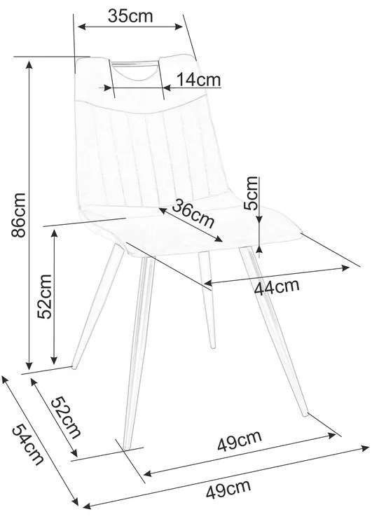 Scaun de bucaterie Orfe Velvet, gri