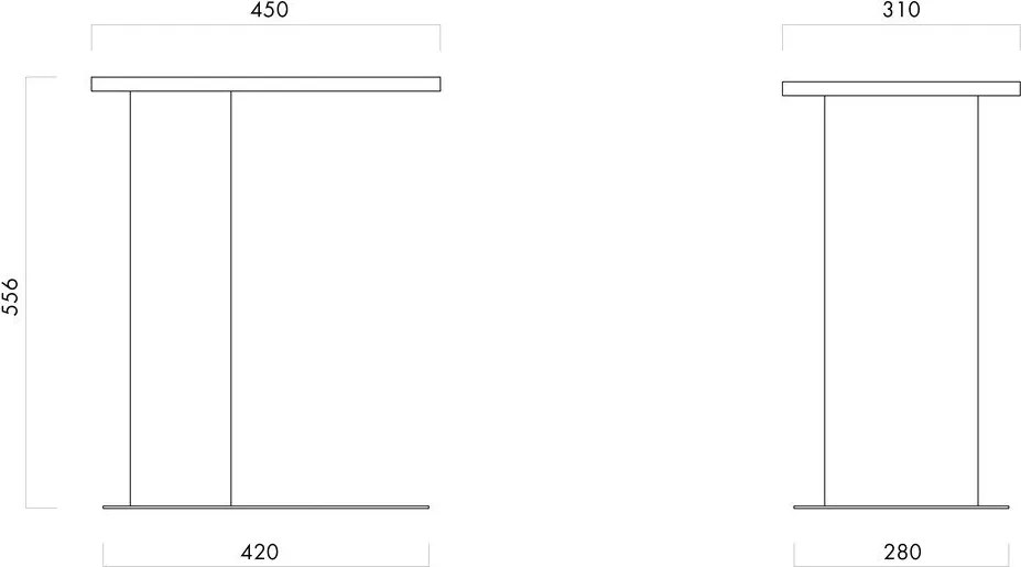 Măsuță auxiliară din metal 48x34 cm Nuno – noo.ma