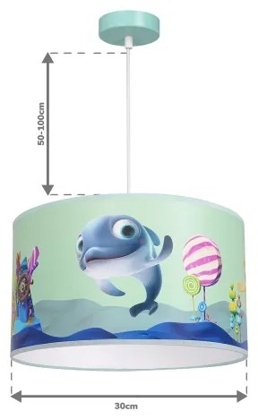 Lustră pe cablu pentru copii DOLPHIN 1xE27/60W/230V