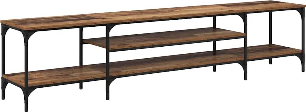 vidaXL Cabinet TV Lemn Vechi 201 x 35 x 45 cm Lemn Ingineresc și Fier