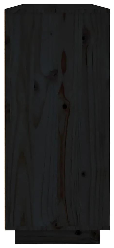 Servanta, negru, 120x35x80 cm, lemn masiv de pin 1, Negru