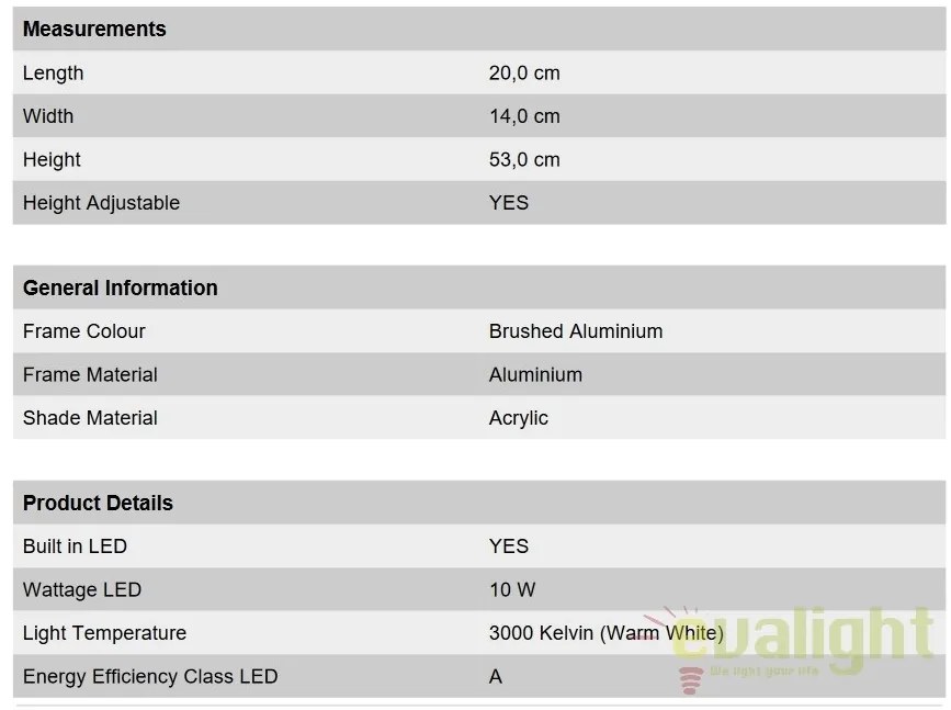 Veioza LED / Lampa de birou moderna reglabila Work LA 4-1172/1 Alu-matt OR