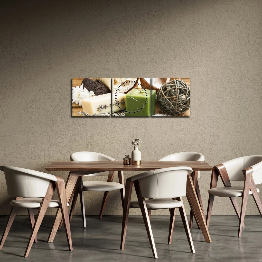 Tablou - Momente pentru relaxare (cu ceas) (90x30 cm)