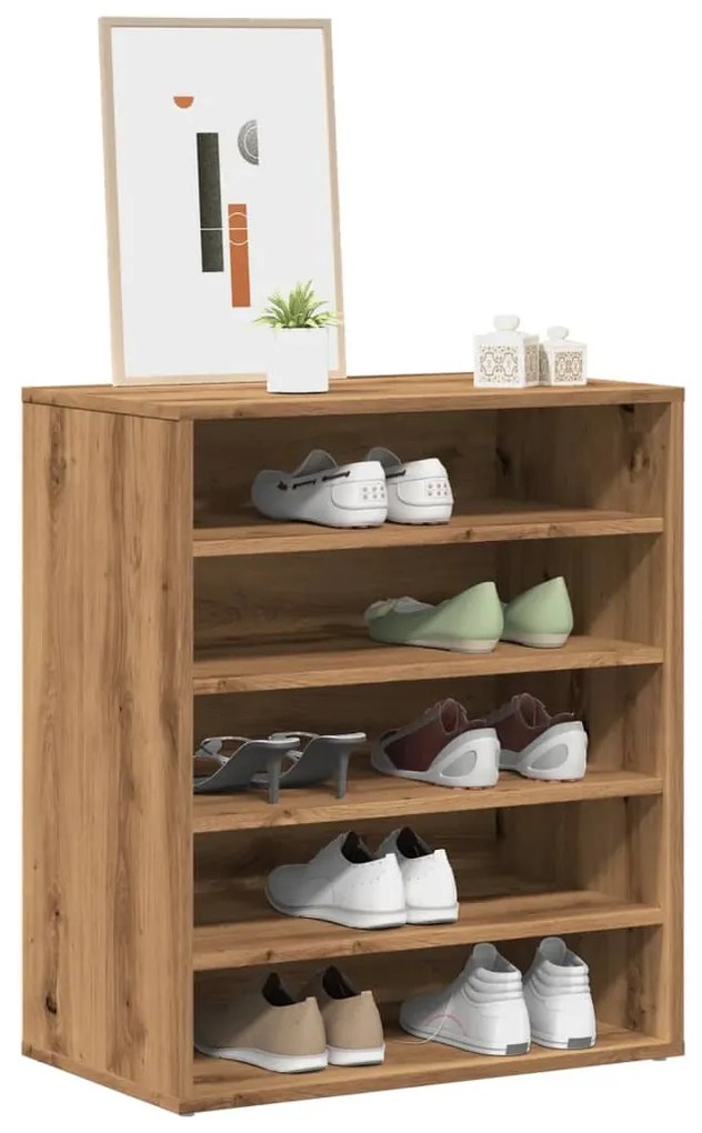 vidaXL Pantofar, stejar artizanal, 60x35x70 cm lemn prelucrat