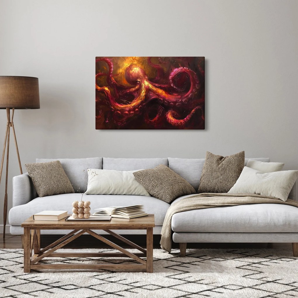 Tablou - Octopus, pictură în ulei (90x60 cm)