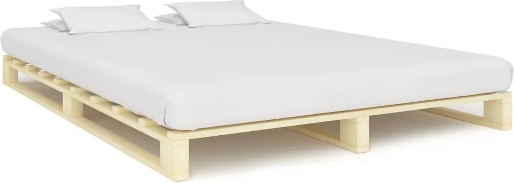 vidaXL Cadru de pat din paleți, 200 x 200 cm, lemn masiv de pin