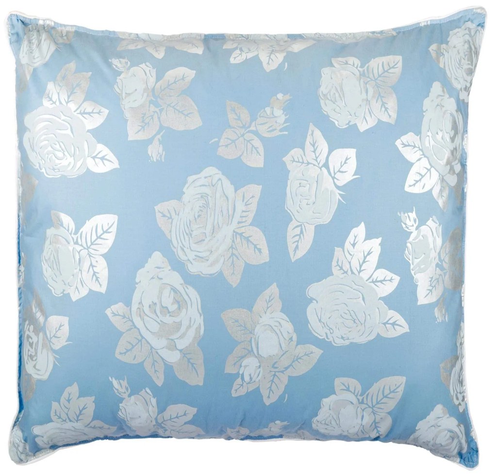 Perna , 60x60 cm, umplutura pene 90%, puf 10%, bumbac 100%, model floral blue