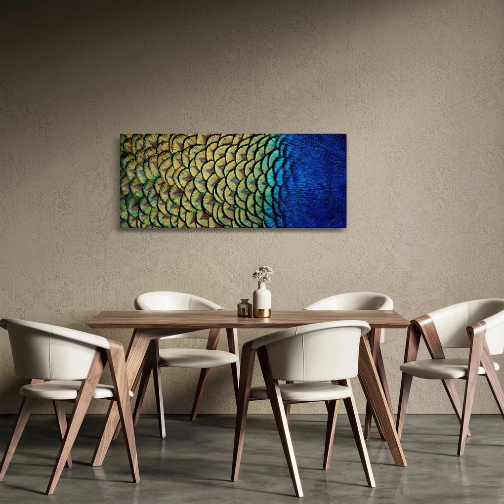 Tablou - Pene de păun (120x50 cm)