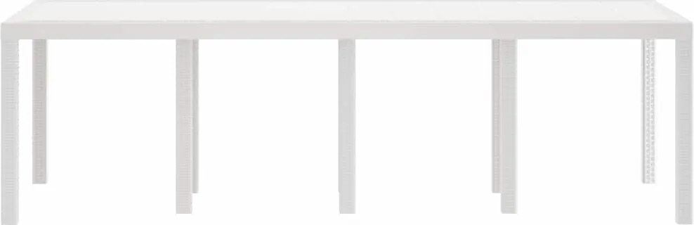 vidaXL Masă de Grădină Alb 250 x 100 x 73 cm poliratan