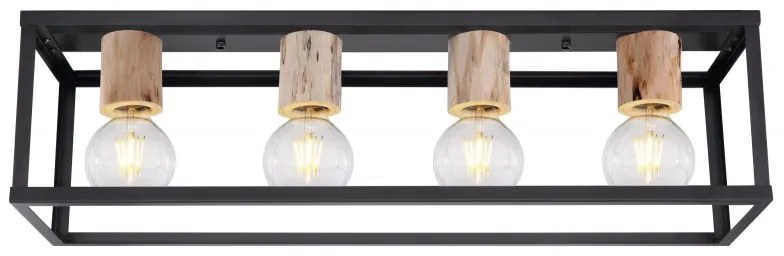 Plafoniera design modern HAGAR negru 15476-4D GL