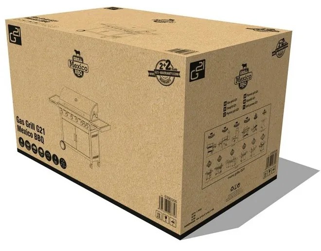 Grătar cu gaz G21 Mexico BBQ Premium line, 7arzătoare + reductor gratuit