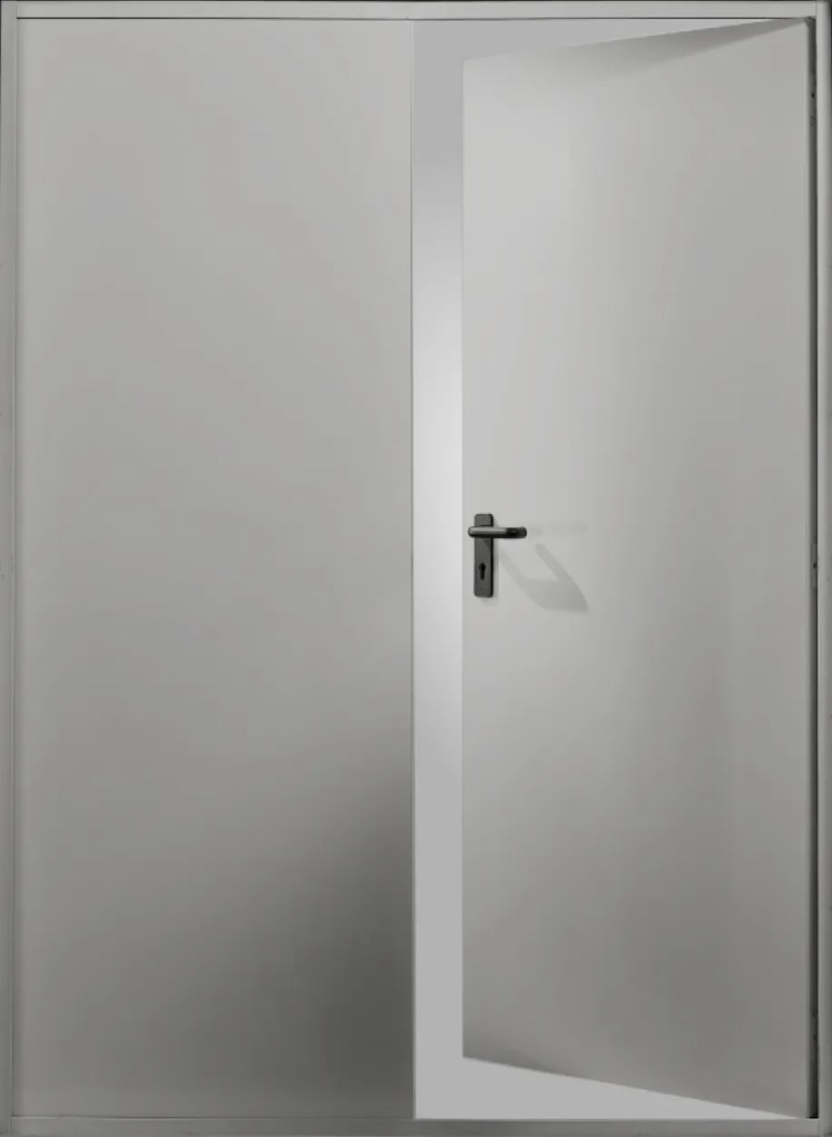 Usa Antifoc Dubla EI60 120 - 2 Canaturi - Rezistenta la foc 60 120 min - Montaj Interior RAL 7035, 1500(900+600), 2050, 120