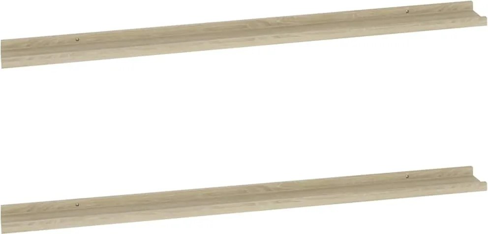 vidaXL Rafturi de perete, 2 buc., stejar sonoma, 115x9x3 cm