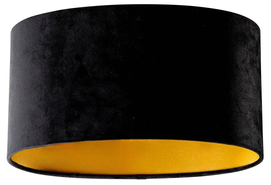 Abajur din catifea negru oval 35/23/18