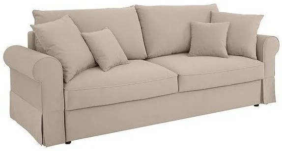 Canapea extensibilă Boston 271 Cutie de pat, Beige, 99x239x97cm, 98 kg, Picioare: Plastic