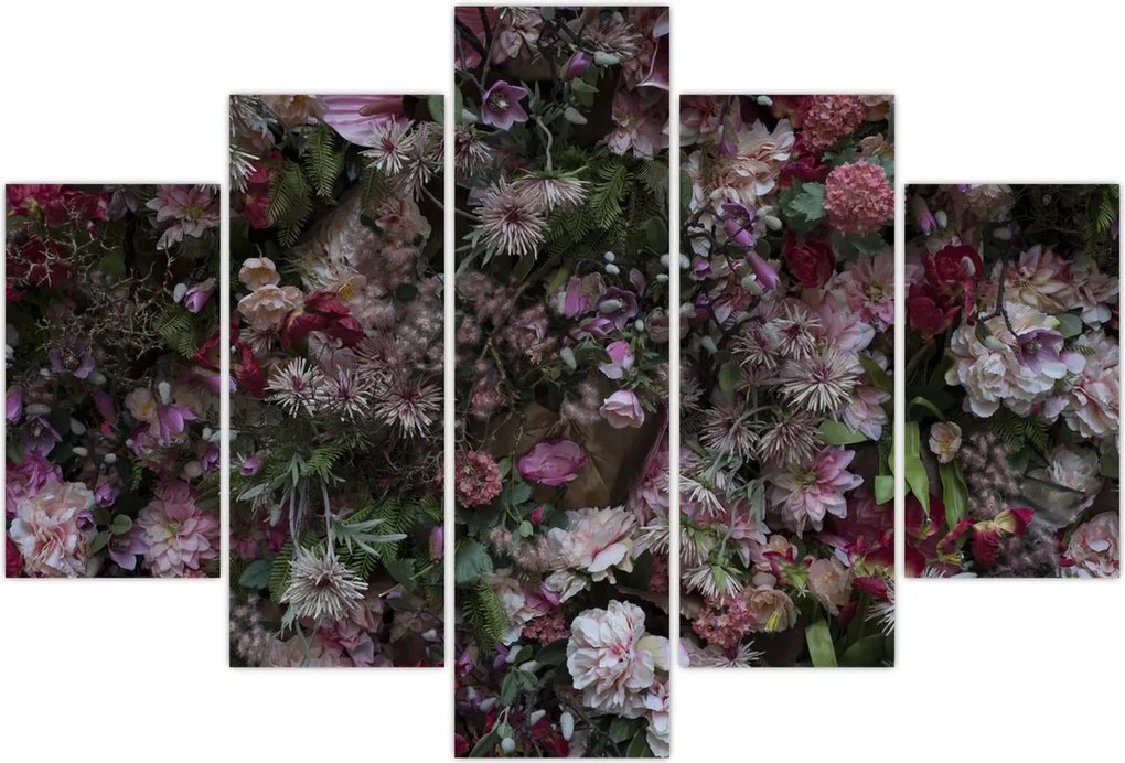 Tablou - Perete de flori (150x105 cm)