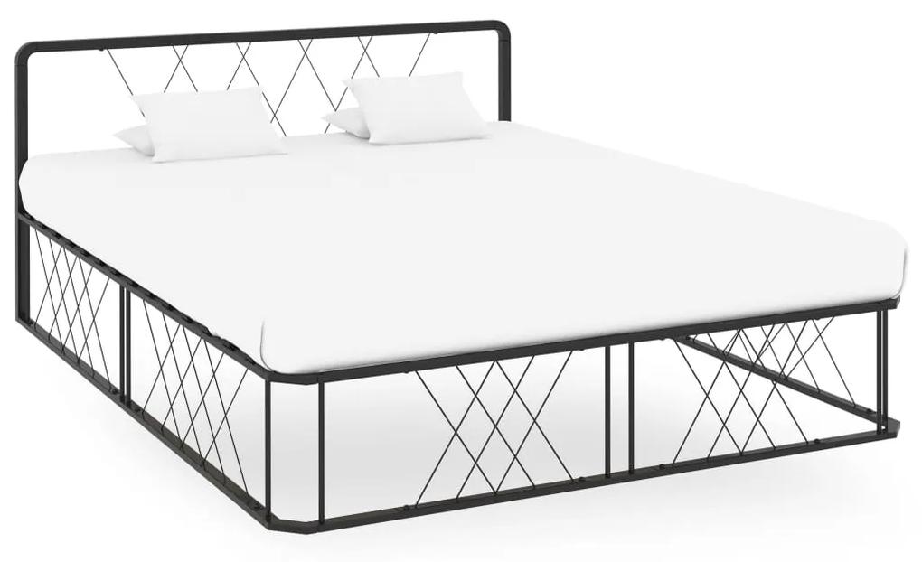 284591 vidaXL Cadru de pat, negru, 160 x 200 cm, metal