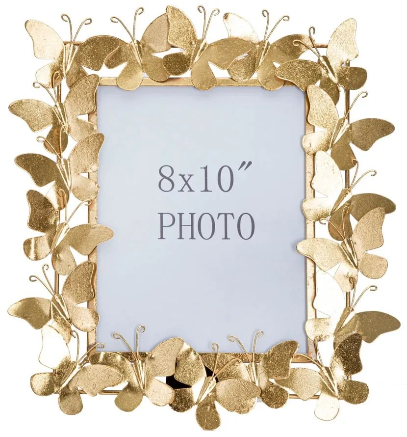 Ramă foto aurie din metal 35x38 cm Butterfly – Mauro Ferretti
