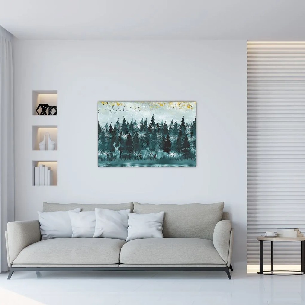 Tablou - Animale din pădure (90x60 cm)