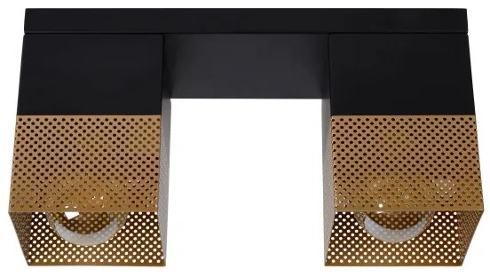 Plafonieră Lucide 21123/02/02 RENATE 2xE27/40W/230V auriu/negru