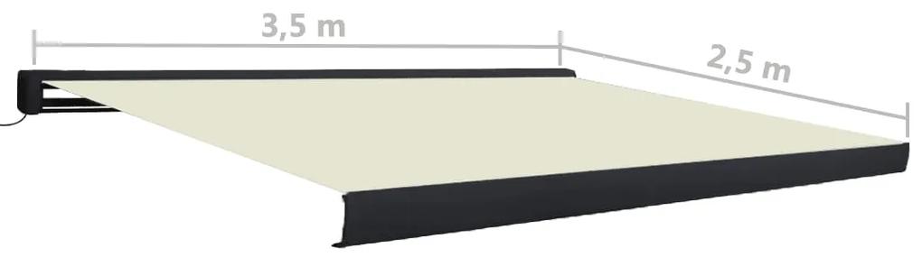 Copertina motorizata tip caseta, crem, 350 x 250 cm cream (grey frame), 350 x 250 cm