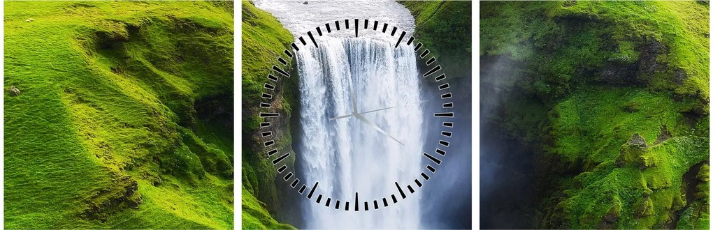 Tablou - Cascada Skogafoss (cu ceas) (90x30 cm)