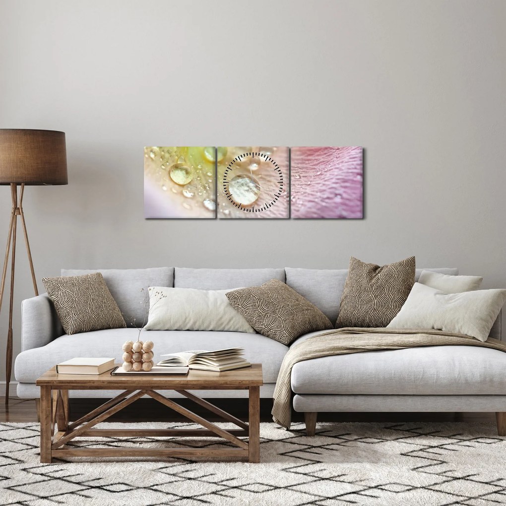 Tablou - Picături (cu ceas) (90x30 cm)