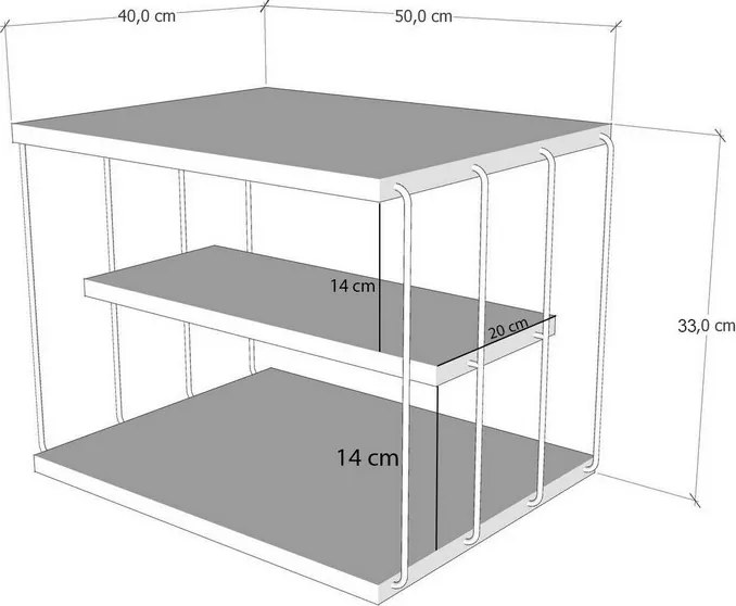 Măsuță de depozitare Lifon Anthracite and Black