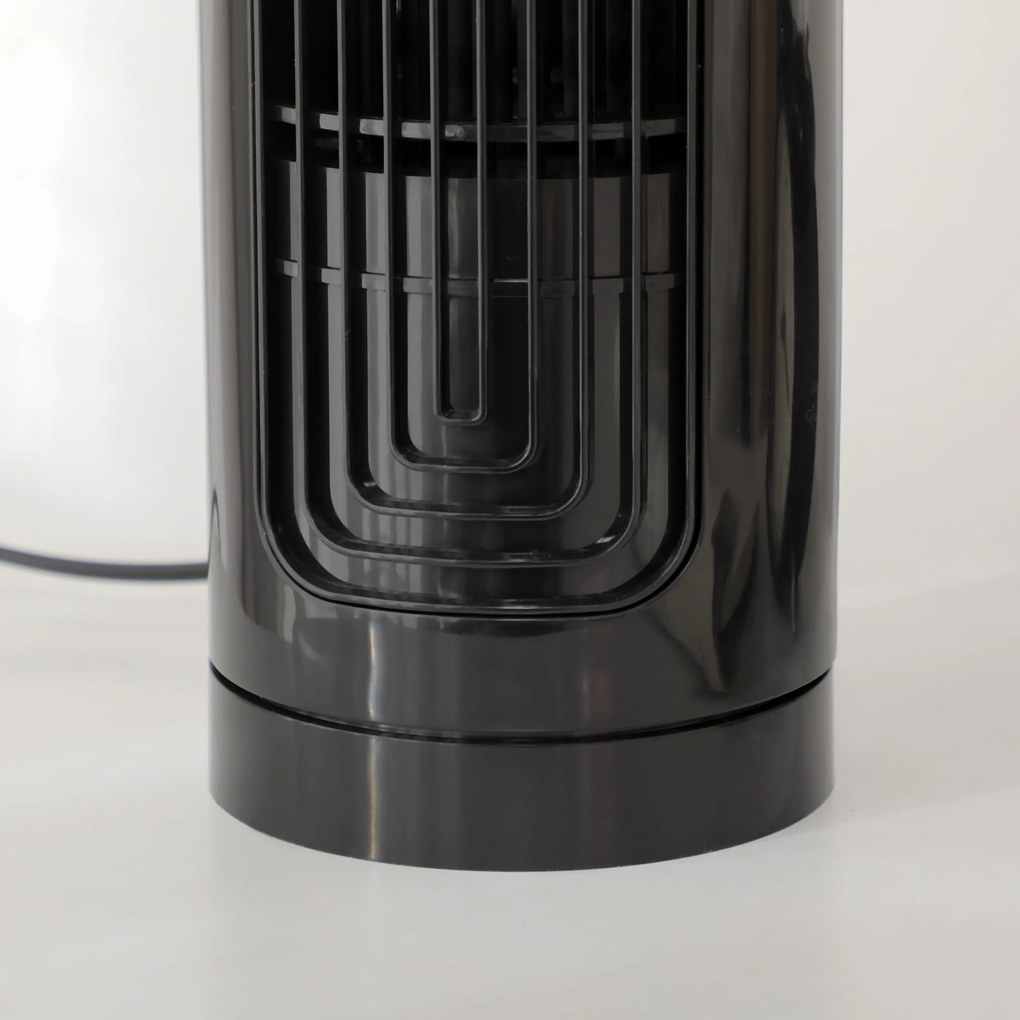 HOMCOM Ventilator Oscilant de Coloană, 3 Viteze, Design Compact, ABS și Cupru, Negru | Aosom Romania