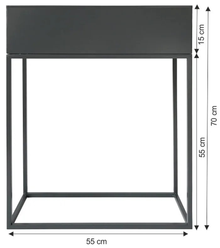 Ghiveci metalic multifunctional gri inchis INDIZE TIP 3