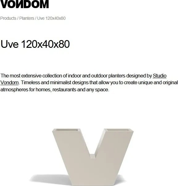 Jardiniera / Ghiveci plante design decorativ modern exterior / interior UVE 120x40x80cm