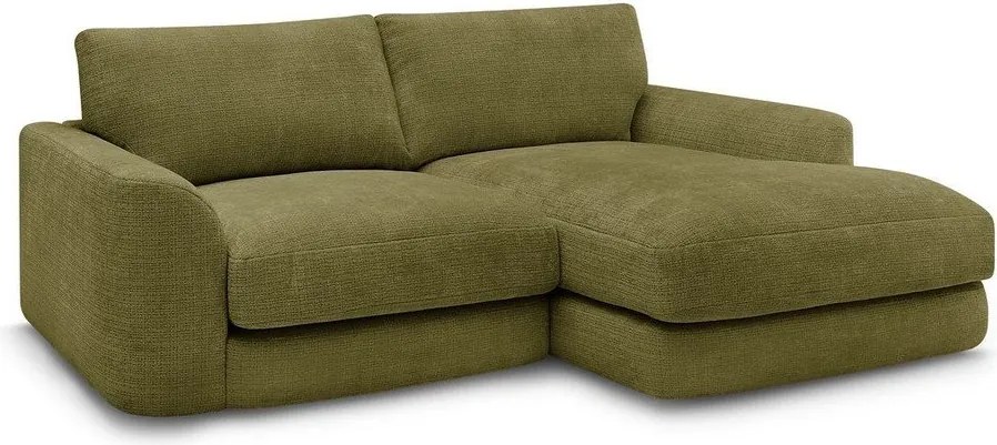 Colțar kaki cu tapițerie din chenille (cu colț pe partea dreaptă/cu șezlong) Leonore – Bobochic Paris