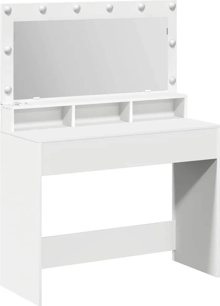 vidaXL Masă de Machiaj cu raft Alb 100 x 41 x 135 cm Lemn compozit