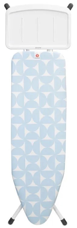 Masa de calcat Brabantia B 1005619, 124x38 cm, 7 pozitii de reglare, Suport generator de abur, Albastru deschis