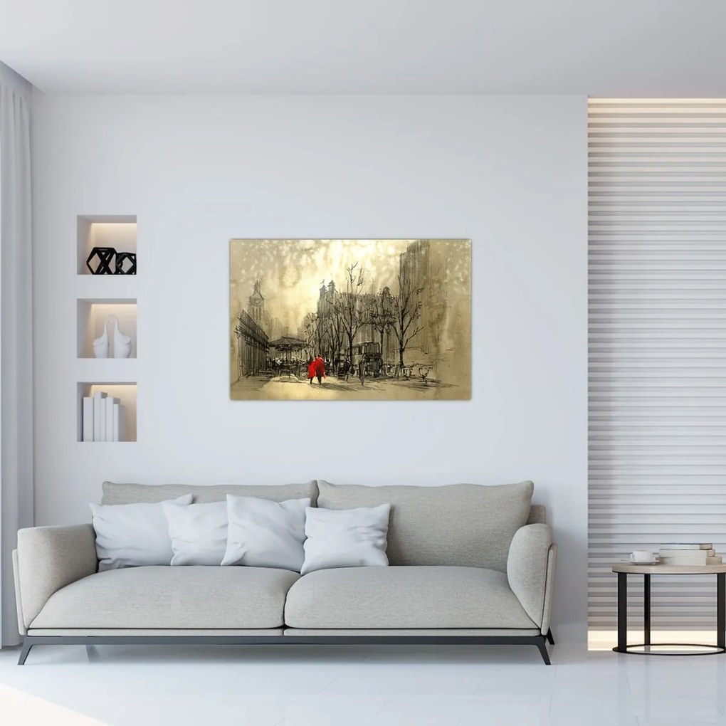 Tablou - Schiță a orașului (90x60 cm)