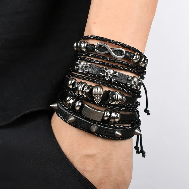 Set 4 bratari barbatesti Neo-Gothic Infinite