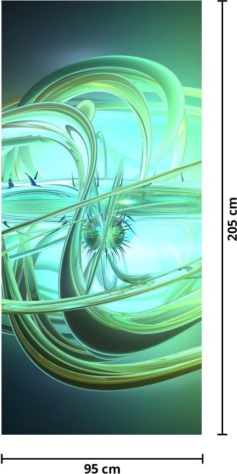 Fototapet pentru ușă - Abstract - verde (95x205cm)