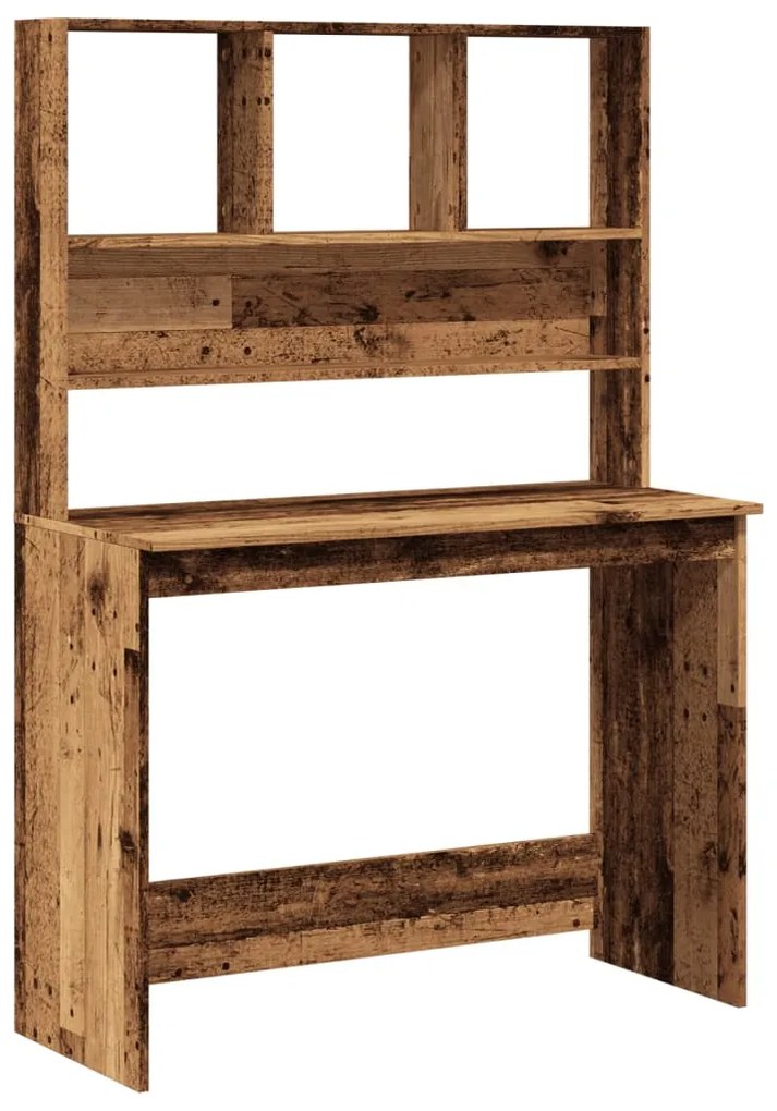 vidaXL Birou cu rafturi, lemn vechi, 102x45x148 cm, lemn prelucrat