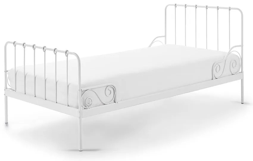Pat metalic pentru copii Vipack Alice, 90 x 200 cm, alb