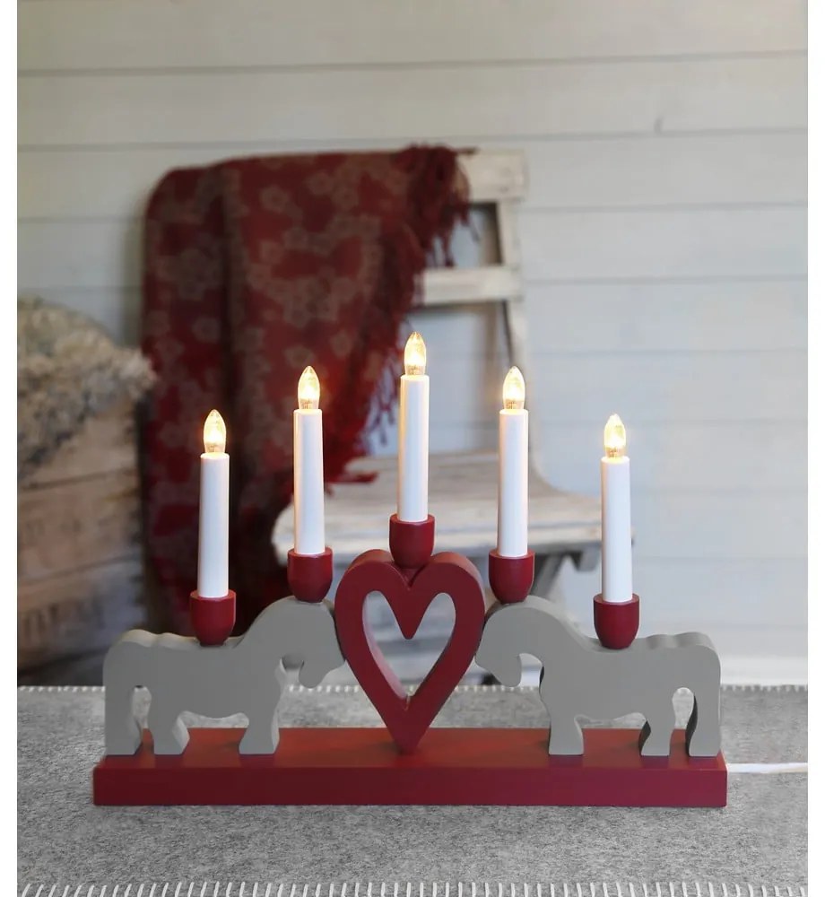 Decorațiune luminoasă de Crăciun roșie Leksand – Star Trading