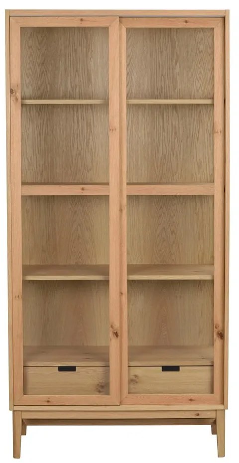 Vitrină natural cu aspect de lemn de stejar cu ușă glisantă 100x203 cm Hazelton – Rowico