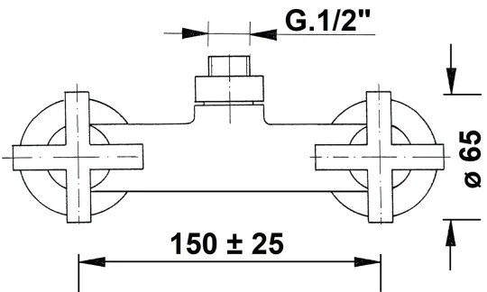 Sapho - Baterie de duș AXIA, crom lucios