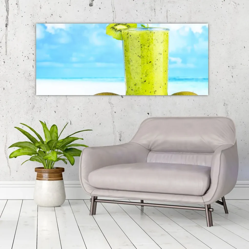Tablou - smoothie kiwi (120x50 cm), în 40 de alte dimensiuni noi