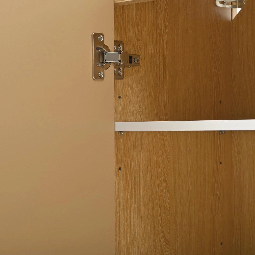 Dulap mobil pentru pantofi cu separatoare reglabile, 110x35x86 cm, Culoare naturală