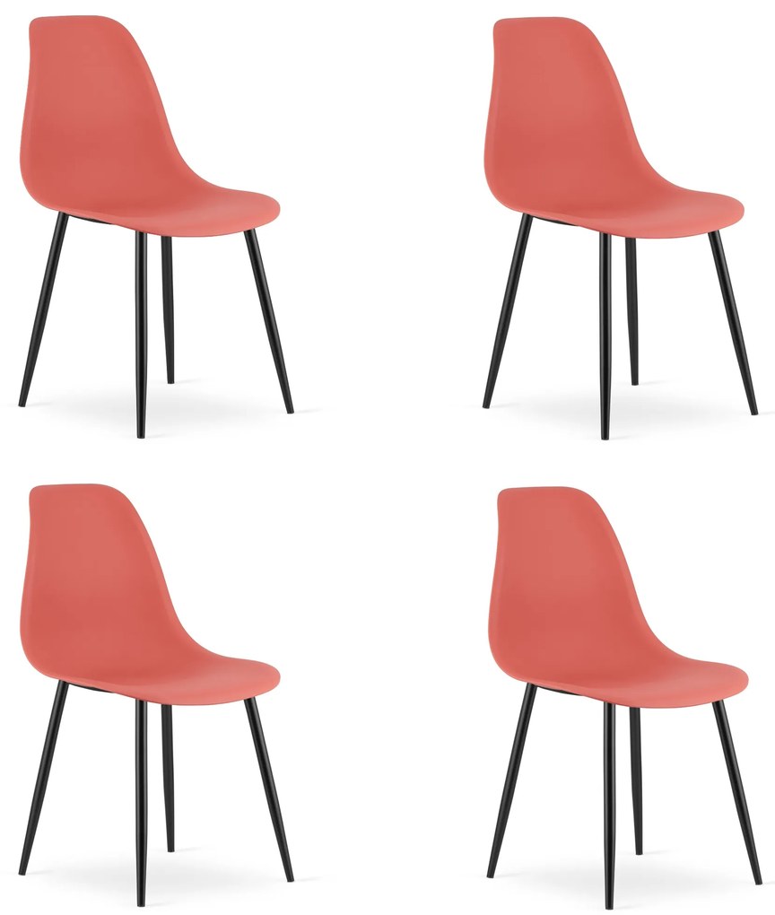 Scaun coral OSAKA cu picioare negre