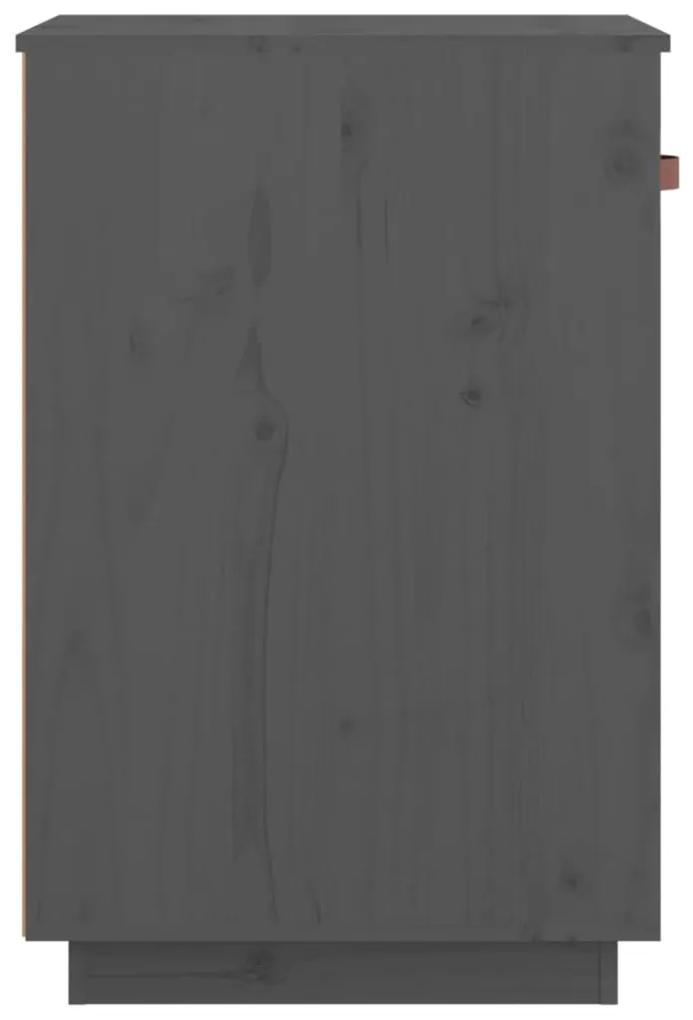 Dulap de birou, gri, 40x50x75 cm, lemn masiv de pin 1, Gri